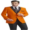 Nouveau Populaire Orange Groom Tuxedos Beau Slim Fit Hommes De Mariage Garçons D'honneur Business Party Costumes De Bal Veste Pantalon Cravate NO1195299p