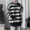 Pulls pour hommes Pull d'hiver Harajuku Fashion Striped Sweter Oversize Pull Warm Knitted Clothing
