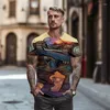 T-shirt da uomo Stampa ritratto di scheletro 3D di alta qualità Camicia a maniche corte Retro Street Stile casual Moda estiva