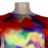 Dames Grote maten Trainingspakken Shorts Set Zomer Vakantie Tweedelige pakken Tie Dye Lange stijl Top Korte legging Outfits Groothandel Drop 230721