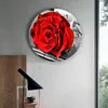 Wall Clocks Flower Red Rose On A Shabby Book Bedroom Clock Large Modern Kitchen Dinning Round Living Room Watch Home Decor