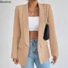 Women's Suits Blazers Women's Spring Autumn Blazer Suits Solid Rose Pink Slim Women's Elegant Jacket Formal Office Blazer Jacket Suits Female 230721