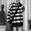 Pulls pour hommes Pull d'hiver Harajuku Fashion Striped Sweter Oversize Pull Warm Knitted Clothing