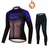 Ensembles de course 2023 hiver thermique polaire cyclisme vêtements hommes maillot costume extérieur équitation vélo vtt vêtements Ropa Ciclismo Hombre Invierno