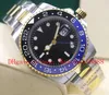 5 Colors GMT Work 18k Yellow Gold And Stainless Steel Black Green Blue Dial Mens Watch 116713 Asia 2813 Movement Automatic Mens Wrist Watches