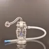 Narguilé Verre Brûleur À Huile Bong 10mm Joint Dab Rigs Water Bubbler Pipe Quadruple Conception De Crâne Pour Fumer Avec 10mm Mâle Verre Brûleur À Huile Tuyau Et Tuyau