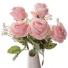 Fleurs décoratives longue branche Rose tête de soie artificielle pour la décoration de Table de fête de mariage à la maison bricolage Bouquet de haute qualité fausses plantes