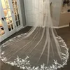 Cathédrale Longueur Bridal Veils appliqués accessoires de mariage en ivoire blanc 3 m de long Veil dentelle poil