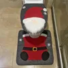 Cubiertas de asiento de inodoro, cubierta de tema navideño, alfombrilla de lujo, almohadilla de baño, cojín, tapa con patrón de Papá Noel para accesorios