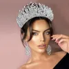 Luxury Bridal Crown Tiara pannband bröllop örhängen födelsedagsfest prinsessor kronor örnar juveler brudar japanska japanska juveler347f