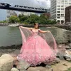 Dusty Rose 2023 Quinceanera Sukienki ręcznie robione kwiaty koronkowe aplikacje z koralikami długość podłogi Tiul Made Sweet 15 16 Księżniczka