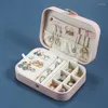 Jewelry Pouches Travel Box Case Portable Storage Organizer PU Leather Earring Ring Necklace Pendant Stud Girl Gift Removable Spacer