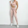 Aktive Sets Gym Set Frauen 2023 Leopard Damen Outfits Lycra Workout Kleidung Für Fitness Sportswear Activewear Grau Rosa