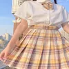 2020 Cute Mini Homecoming Dresses Pleated Skirt High Waist A-Line Plaid Skirts Fashion Homecoming Dresses JK04210H