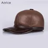 Ballkappen Aorice Mode Männer Echtes Leder Baseball Cap Hut Marke Winter Echte Kuh Haut Hüte/Kappen Mit 4 Farben HL129