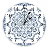 Настенные часы мандала рисунок ретро синие часы для спальни большая современная кухонная столовая круглый гостиная смотрит на домашний декор