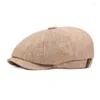 BERETS 2023 BIG HEAD MAN SBOY HAT MEN FELT BERET CAPS WINTER WOOLEN OCTAGONAL DAD PEAKED CAP