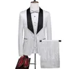 Men's Suits (Suit Vest Trousers) Fashion European And American British Dress Solid Colour Boutique High-end Three Pieces Set