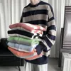 Pulls pour hommes Pull d'hiver Harajuku Fashion Striped Sweter Oversize Pull Warm Knitted Clothing