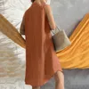 Casual Dresses Women's Full Color Linen Sleeveless Large Size Loose Lapel In A Long Blouse Vest Skirt