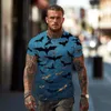 Męskie koszule Twasowy moda Letnia T-shirt Bat 3D Printing Street Trend Sports Fitness Party