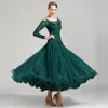 Stage Wear Ballroom Dance Competition Robes Pour Femmes Standard Waltz Performance Vêtements Dames Tango Foxtrot Robe Verte DC3560