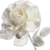 Kwiaty dekoracyjne 10pcs/Lot White Rose Artificial Flower Pe Flash for Home Wedding Decoration Single Christmas Party Fake Branch