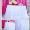 テーブルスカート100x80cm結婚式のパーティーTutu Tulle Tableware Baby Shower Home Decor Skirting Birthday 230721