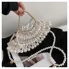 Borse da sera Pochette in argento con perle Borsa a mano di design di lusso per donna Borse e borsette femminili