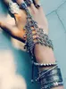 Link Bracelets European And American Fashion Style Retro Eye-Catching Hollow Carved Mesh Mitten-Type Bracelet Women's Metal Ornament