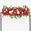 Fiori decorativi 50/100CM Fiore artificiale Disposizione della parete di nozze fai-da-te Forniture Peonia rosa Finta fila Decor Arco in ferro Sfondo