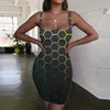 Lässige Kleider Giyu Marke Geometrie Frauen farbenfrohe Vestido Sexy Graphics Damen Kunstkörperkleid Damen Bekleidung Club Strand