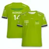 Camisetas Masculinas 2023 Aston Martin F1 Coleção de Camisetas Masculinas Alonso Chapéu Com Manga Curta Moda Tee Top Verão Grandes Roupas Infantis