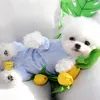 Roupas para cães Macacão Azul Roupas Filhote de Cachorro Doce Renda Macacões Roupas para Cães Pequenos Gato Primavera Verão Moda Coreana Menina Yorkshire Artigos para Animais de Estimação