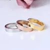 4mm 5mm 6mm titanium steel silver love ring men and women rose gold jewelry for lovers couple rings giftQ6