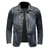 Мужские куртки Spring Vintage Set Denim Jacket Patch Slim Fit модное уличное платье с твердым цветом универсальное пальто