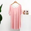 Women's Sleepwear Comfortable Modal Summer Homewear Nightshirt Medium Length Sleep Dress Backless Sexy Lingerie Women Nightgowns