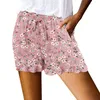 Damen-Shorts, Boho-Stil, hohe Taille, weites Bein, Palazzo-Hose mit Blumendruck und elastischem Bund für den Sommer-Strandurlaub