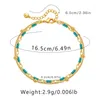 Link Bracelets Handmade Turquoise Hand String 18K Gold Plated Double Bead Chain Women National Style Jewelry Lady Gifts