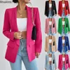 Women's Suits Blazers Women's Spring Autumn Blazer Suits Solid Rose Pink Slim Women's Elegant Jacket Formal Office Blazer Jacket Suits Female 230721