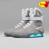 2023 Powrót do przyszłego automatycznego Automatyczne Air Mag Sneakers Marty McFly LED Buty z powrotem do przyszłego blasku w ciemnoszarych MCFLYS