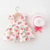 Mädchen Kleider Ly Sommer Baby Schleife ärmellose Prinzessin Strandkleid Kleidung Säugling Sonnenhut Kleinkind Kleidung Set