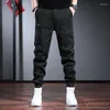 Jeans Masculino Streetwear Moda Masculina Bolso Grande Estilista Caimento Solto Calça Cargo Casual Hombre Hip Hop Corredores Calças de Perna Larga