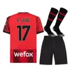 2023 2024 AC MILANS Kits de football pour enfants Maillots de football 23 24 KOCHE Quatrième GIROUD TONALI THEO R.LEAO ROMAGNOLI SAELEMAEKERS IBRAHIMOVIC Maillots shorts chaussettes