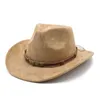 2023 Ny mocka fedora hatt cowboy jazz topp hattar för kvinnor män fedoras brett grim mössa utomhus resor filmer trilby julfest gåva 6Colors