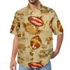 Camisas casuais masculinas Balloon Transport Padrão Steampunk Camisa de praia Blusas estéticas de verão Man Graphic Plus Size