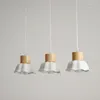 Lampes suspendues Noridce Brief 3heads Céramique Pendan Light Pour Salon Dîner Moderne LED Chevet Bois Lampe Suspendue Appareils D'éclairage