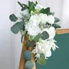 Fiori decorativi Artificiale da sposa Holding Bouquet da sposa Bouquet di fiori a mano per forniture di decorazioni per cerimonie