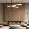 Люстры светодиодные трубки минималистский линейный потолок Lustres Dimmable Light Hanging Lamps для домашнего декора гостиная