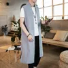 Ethnic Clothing Traditional Chinese For Men Linen Shirt Male Hanfu Top Long Kimono Vest Streetwear